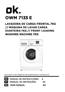 Manual OK OWM 7133 E Máquina de lavar roupa