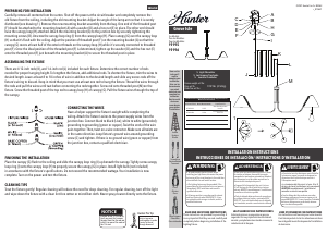 Manual de uso Hunter 19196 Grove Isle Lámpara