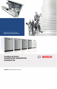 Manual de uso Bosch SHV89PW73N Lavavajillas