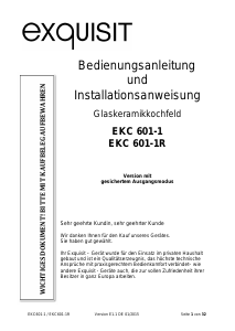 Bedienungsanleitung Exquisit EKC 601-1 Kochfeld