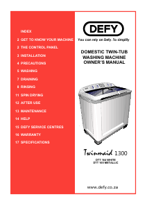 Manual Defy DTT 165 TwinMaid Washing Machine