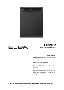 Manual Elba EDW-M1368D(BS) Dishwasher