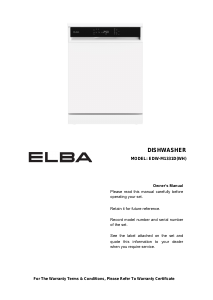 Manual Elba EDW-M1331D(WH) Dishwasher