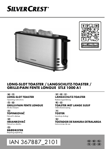Manual SilverCrest IAN 367887 Toaster