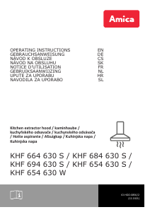 Manual Amica KHF 654 630 W Cooker Hood