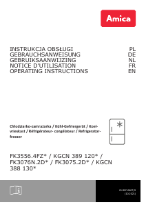 Handleiding Amica KGCN 389 120 W Koel-vries combinatie