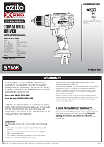 Handleiding Ozito PXBDS-180 Schroef-boormachine