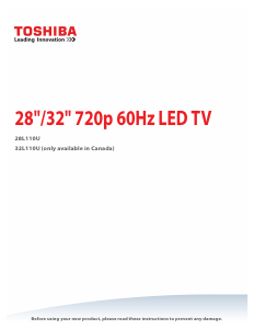 Handleiding Toshiba 32L110U LED televisie