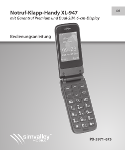 Mode d’emploi Simvalley XL-947 Téléphone portable