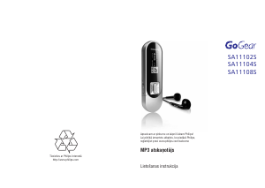 Rokasgrāmata Philips SA011102S GoGear Mp3 atskaņotājs