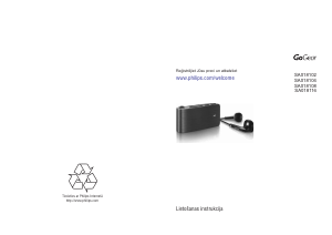Rokasgrāmata Philips SA018102B GoGear Mp3 atskaņotājs