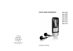 Rokasgrāmata Philips SA1210 Mp3 atskaņotājs
