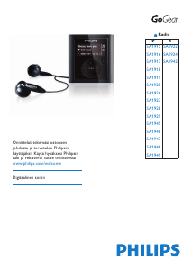 Käyttöohje Philips SA1924 GoGear MP3-soitin