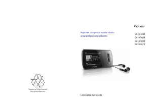 Rokasgrāmata Philips SA1ARA08K GoGear Mp3 atskaņotājs