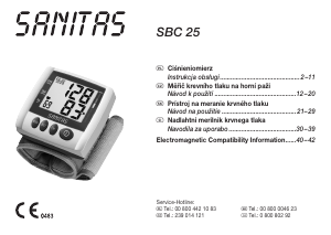 Manuál Sanitas SBC 25 Tonometr
