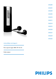 Manual Philips SA2215 Leitor Mp3