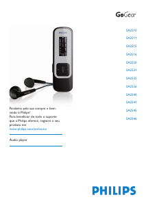 Manual Philips SA2520 GoGear Leitor Mp3