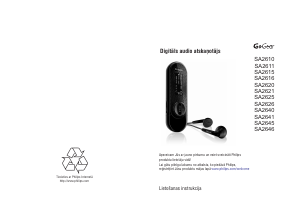 Rokasgrāmata Philips SA2620 GoGear Mp3 atskaņotājs