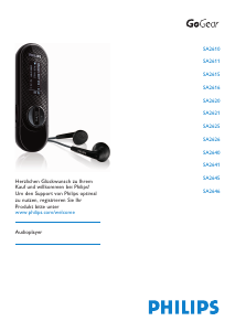 Bedienungsanleitung Philips SA2620 GoGear Mp3 player