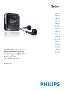 Bedienungsanleitung Philips SA2825 GoGear Mp3 player