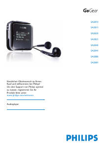 Bedienungsanleitung Philips SA2840 GoGear Mp3 player