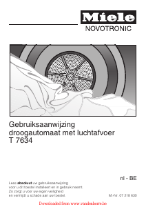 Handleiding Miele T 7643 Novotronic Wasdroger