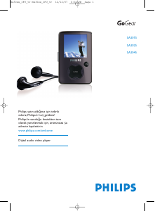 Kullanım kılavuzu Philips SA3025 GoGear Mp3 çalar
