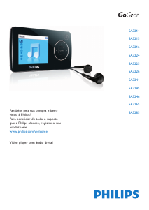 Manual Philips SA3245 GoGear Leitor Mp3