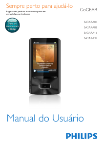 Manual Philips SA3ARA08K GoGear Leitor Mp3