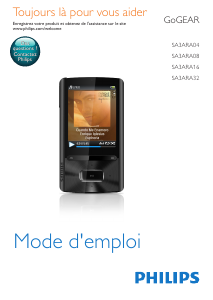Mode d’emploi Philips SA3ARA16K GoGear Lecteur Mp3