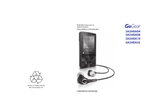 Rokasgrāmata Philips SA3ARA16K GoGear Mp3 atskaņotājs