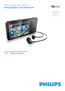 Manual Philips SA3CNT08K GoGear Leitor Mp3