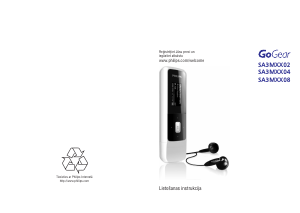 Rokasgrāmata Philips SA3MXX02K GoGear Mp3 atskaņotājs