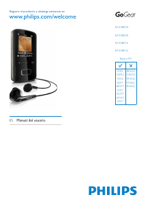 Manual de uso Philips SA3VBE04KN GoGear Reproductor de Mp3