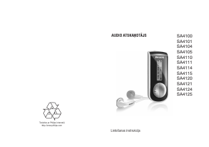 Rokasgrāmata Philips SA4110 Mp3 atskaņotājs
