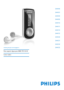 Manual Philips SA4120 Leitor Mp3