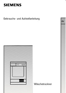 Bedienungsanleitung Siemens WTXL752K Trockner