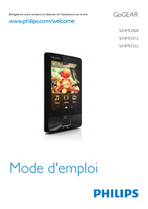 Mode d’emploi Philips SA4MUS16KF GoGear Lecteur Mp3