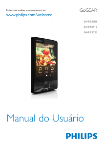 Manual Philips SA4MUS16KF GoGear Leitor Mp3