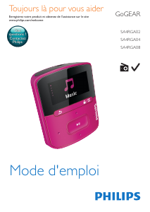 Mode d’emploi Philips SA4RGA02KF GoGear Lecteur Mp3