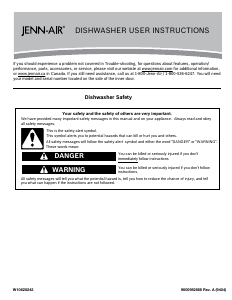 Manual Jenn-Air JDB9600CWS TriFecta Dishwasher