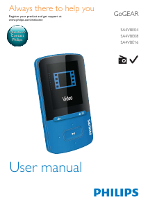 Manual Philips SA4VBE04KN GoGear Mp3 Player