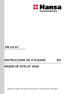 Manual Hansa ZIM 436 EH Maşină de spălat vase