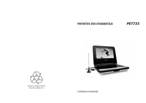 Rokasgrāmata Philips PET735 DVD atskaņotājs
