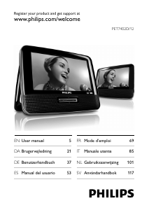 Manual de uso Philips PET740 Reproductor DVD
