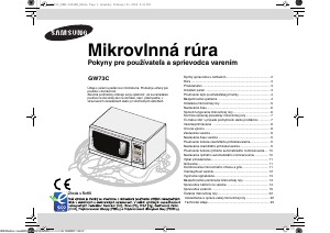 Návod Samsung GW73C Mikrovlnná rúra