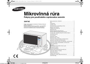 Návod Samsung GW73E-SB Mikrovlnná rúra