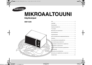Käyttöohje Samsung MW102N Mikroaaltouuni