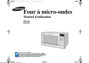 Mode d’emploi Samsung MW103H Micro-onde