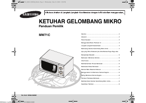 Panduan Samsung MW71C Microwave